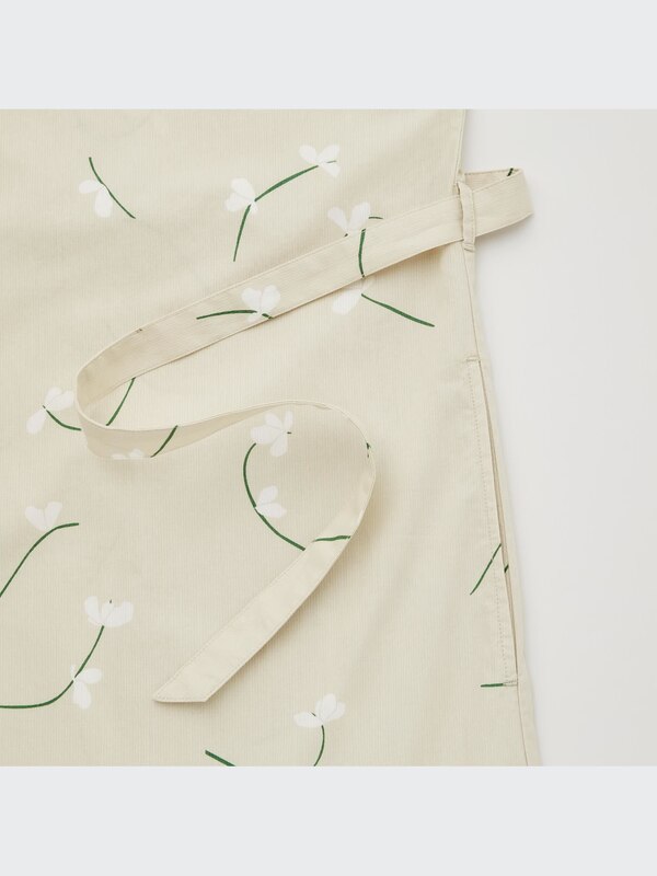 Printed Cotton Belted Short-Sleeve Dress (Hana Tajima)