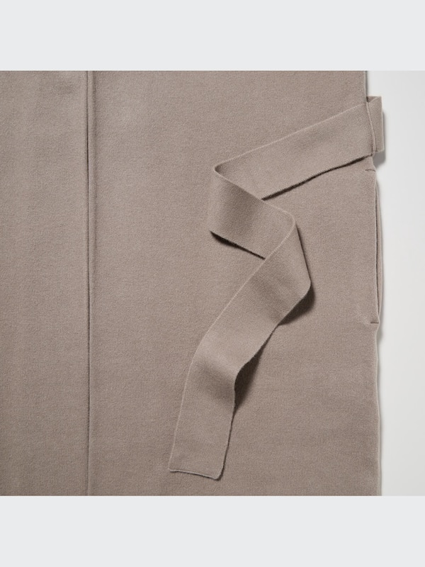 Souffle Yarn Belted Knitted Coat