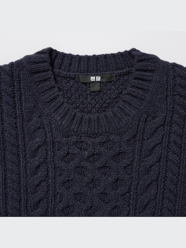 Cable Crew Neck Long-Sleeve Sweater