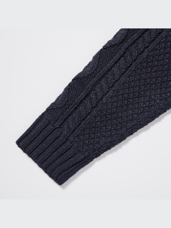 Cable Crew Neck Long-Sleeve Sweater