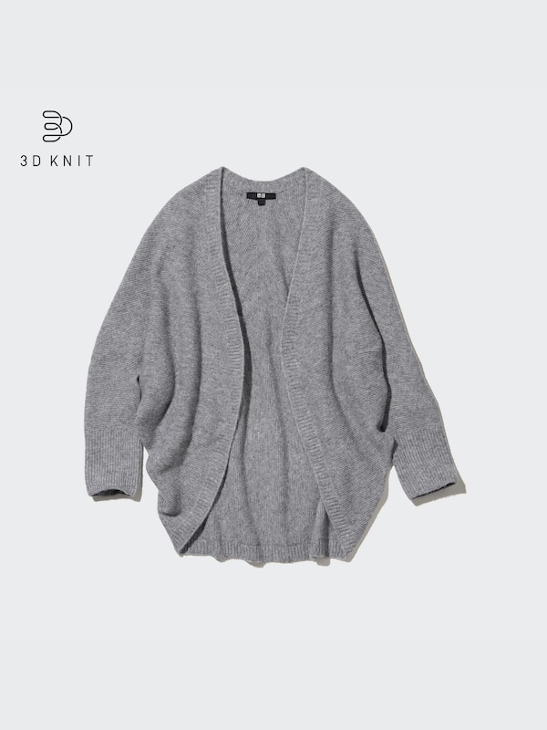 3D Knit Souffle Yarn Long-Sleeve Cardigan