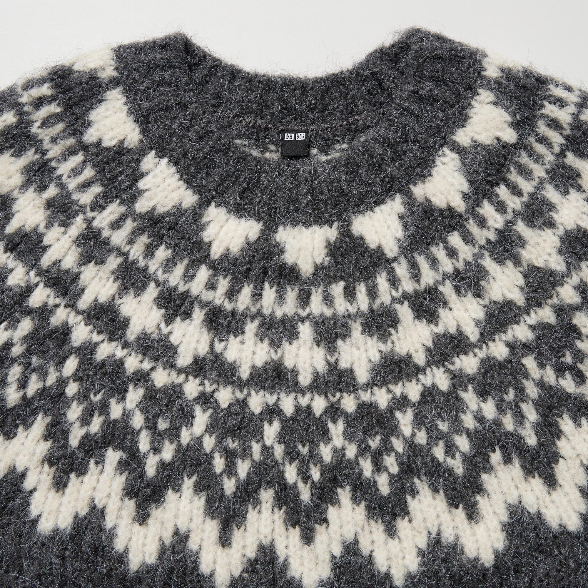 Crew Neck Long-Sleeve Sweater (Fair Isle)