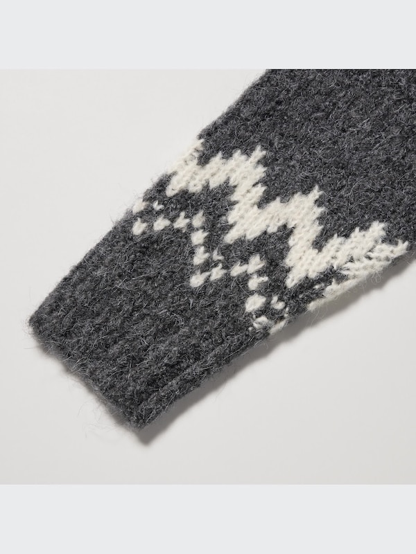 Crew Neck Long-Sleeve Sweater (Fair Isle)