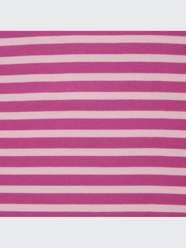 Brushed Cotton Crew Neck Striped Long-Sleeve T-Shirt