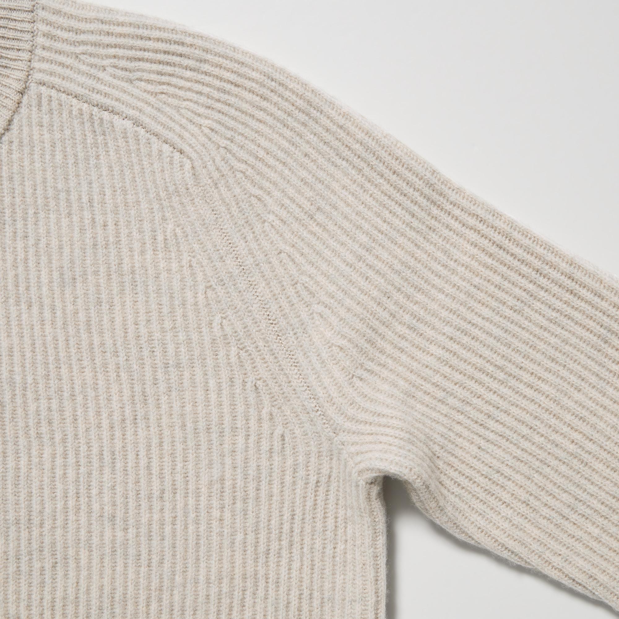 Uniqlo WomensMens Sweaters And Cardigans  Souffle Yarn Mock Neck  LongSleeve Sweater NATURAL  Moticommodity