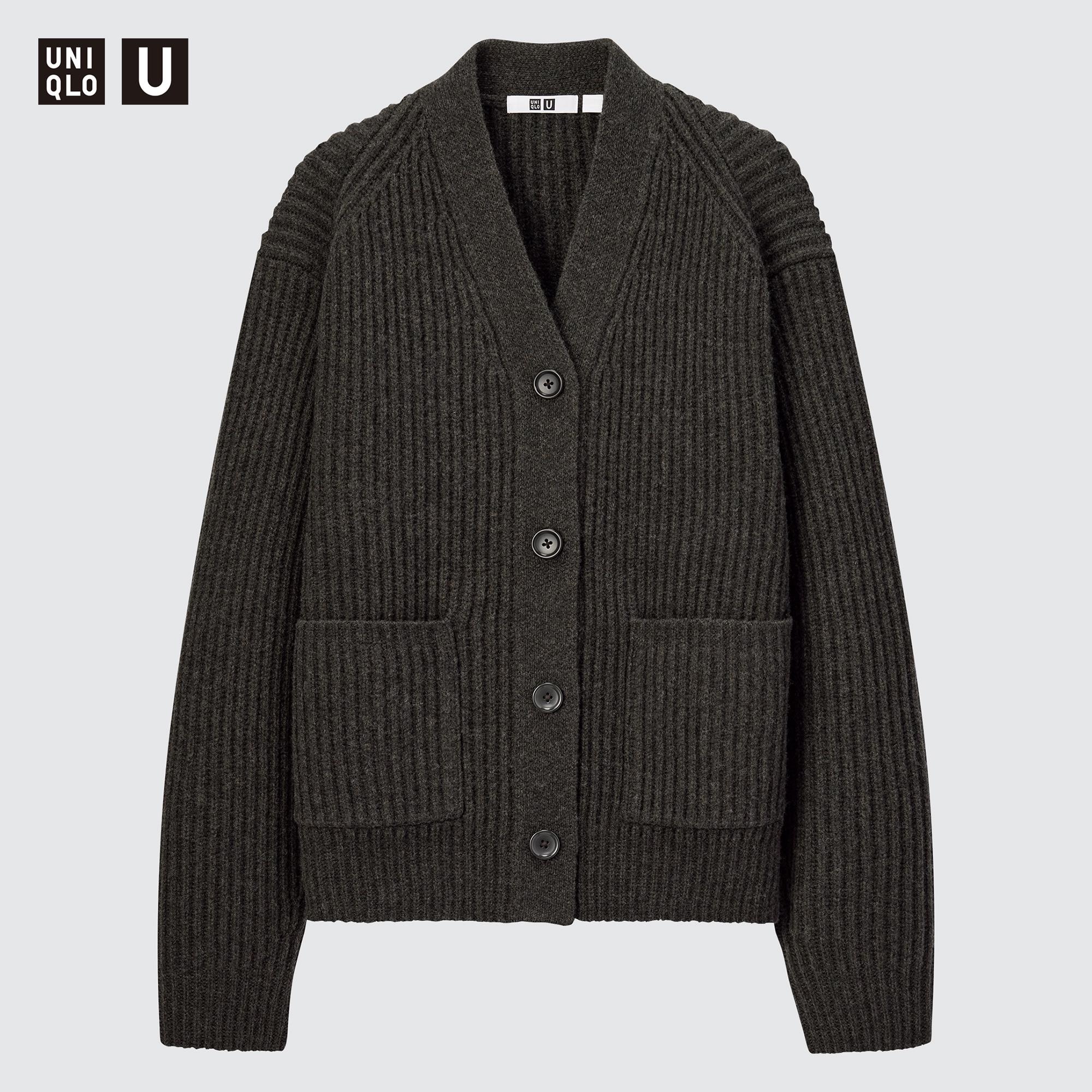 UNIQLO U PREMIUM LAMBSWOOL RIBBED CARDIGAN