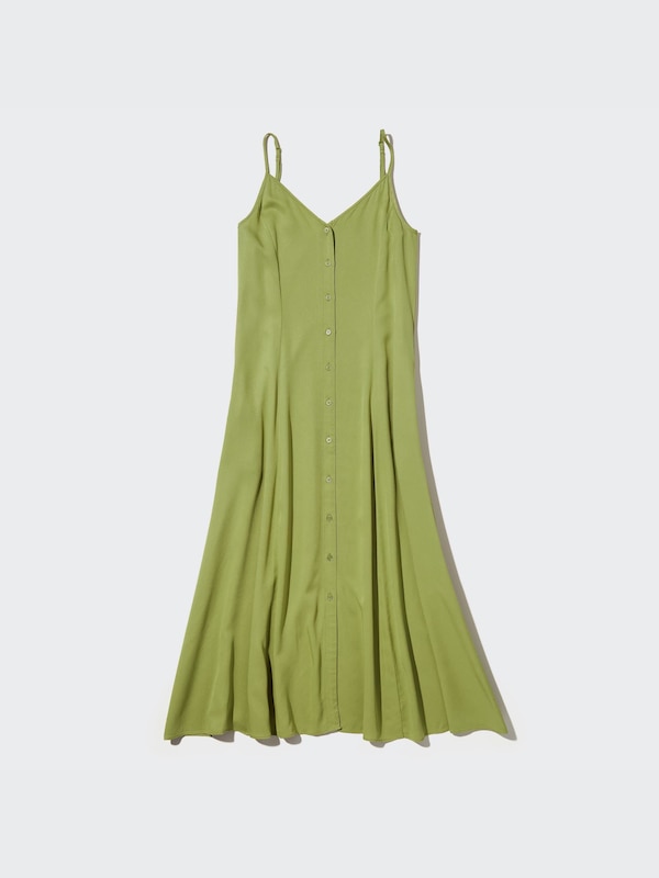 Button Down Camisole Flare Dress