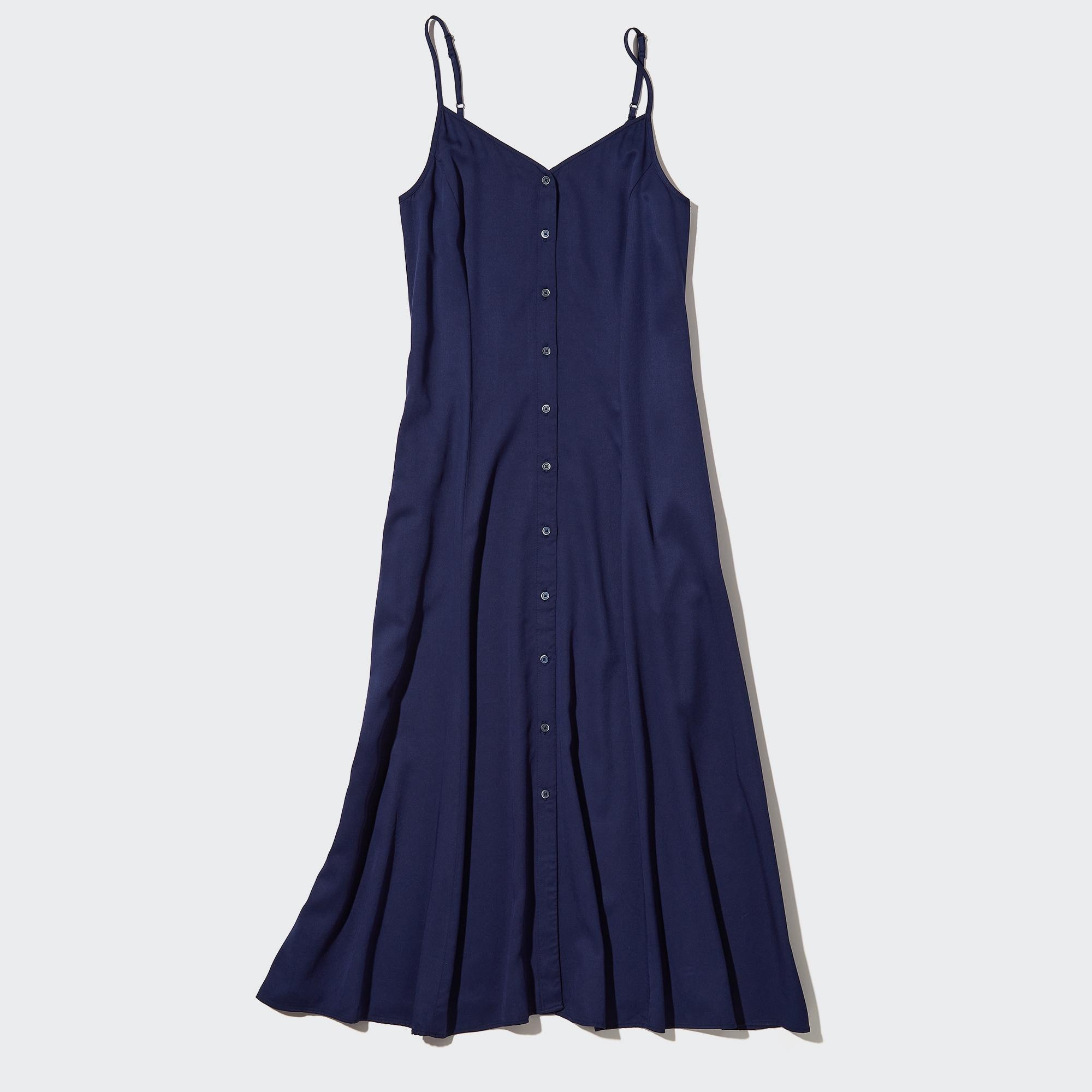 BUTTON DOWN CAMISOLE FLARE DRESS