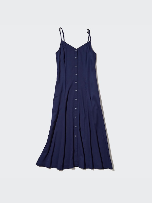 Button Down Camisole Flare Dress