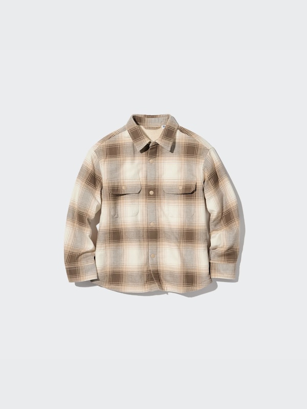 Pile-Lined Flannel Shirt Jacket
