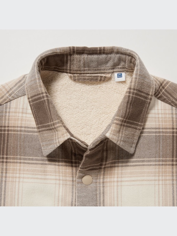 Pile-Lined Flannel Shirt Jacket