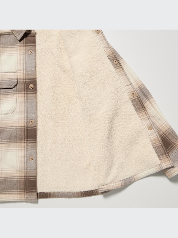 Pile-Lined Flannel Shirt Jacket