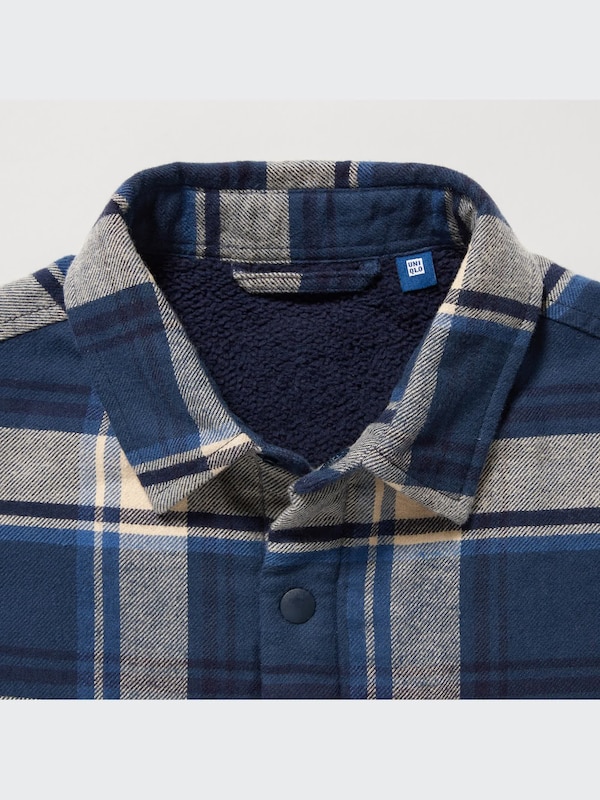 Pile-Lined Flannel Shirt Jacket