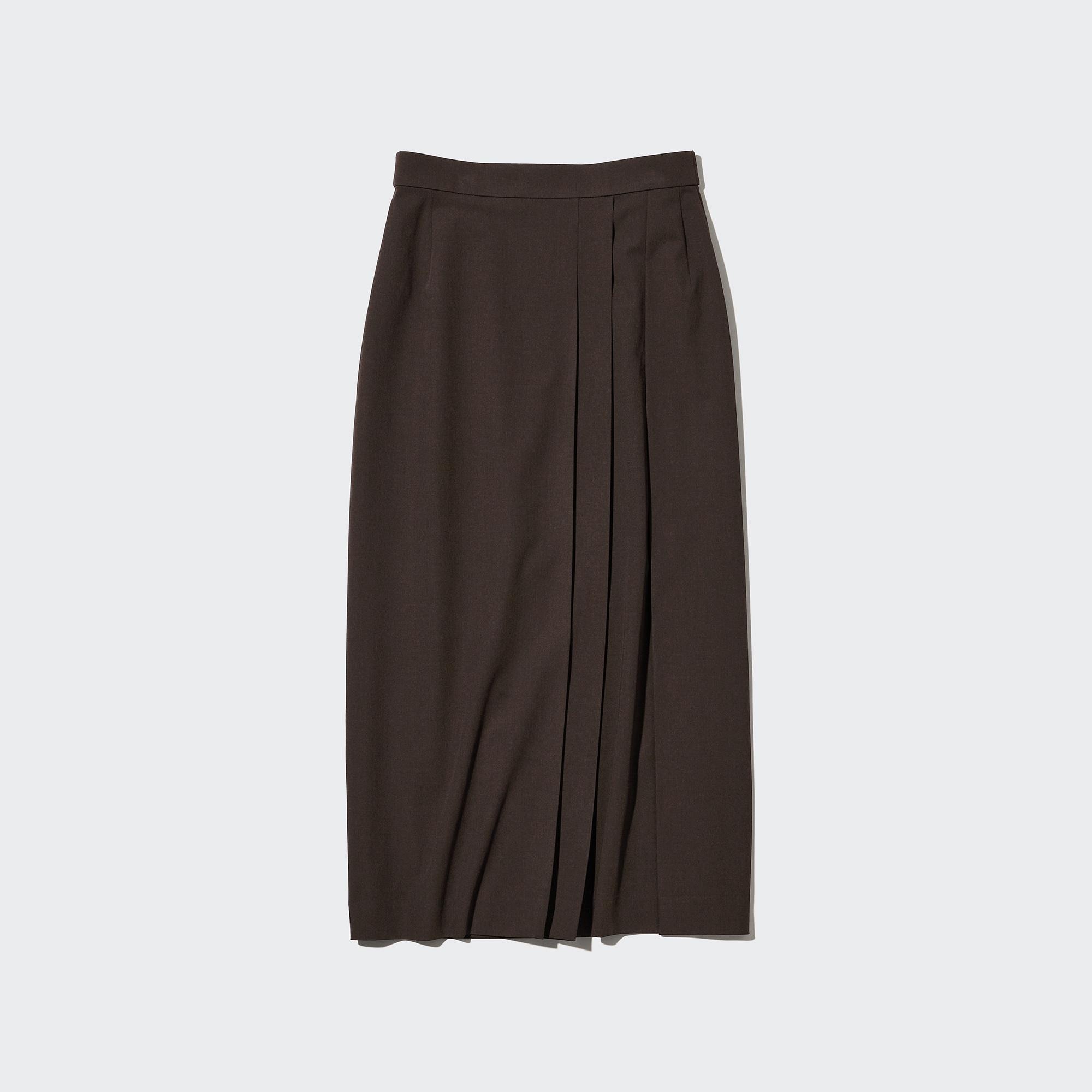 uniqlo green pleated skirt