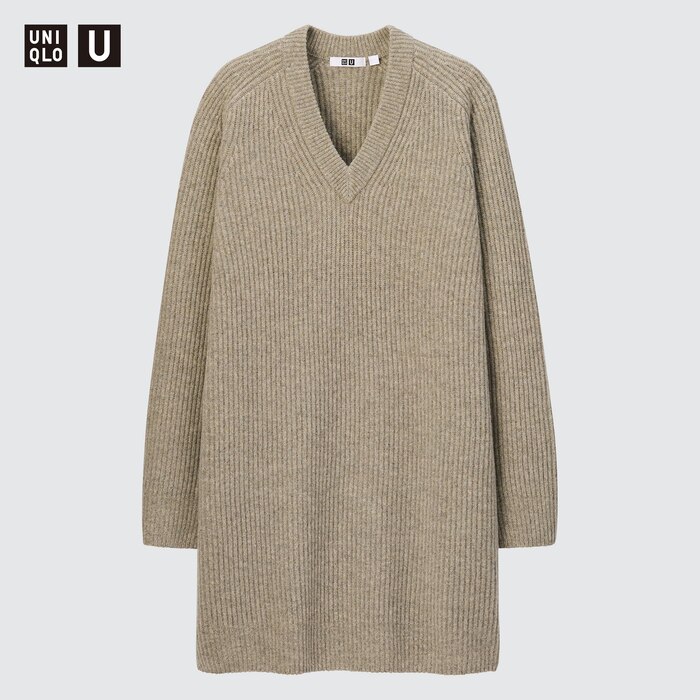 Cashmere VS Lambswool: Taupe lambswool sweater dress