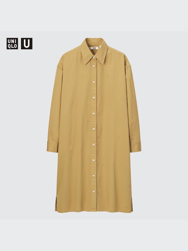 U Long-Sleeve Shirt Dress