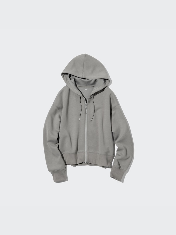 Dry Sweat Cropped Full-Zip Long-Sleeve Hoodie