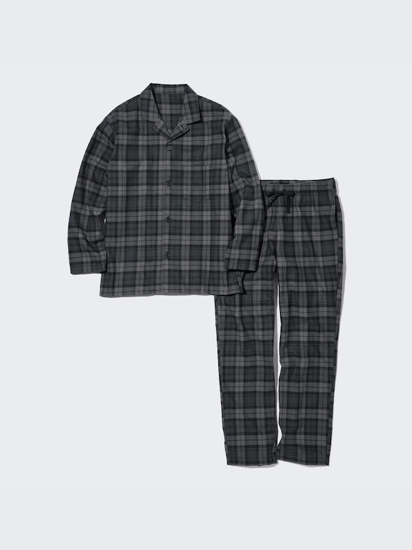 Flannel Long-Sleeve Pajamas (Checked)
