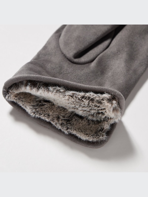 Faux-Shearling Cuffs Gloves