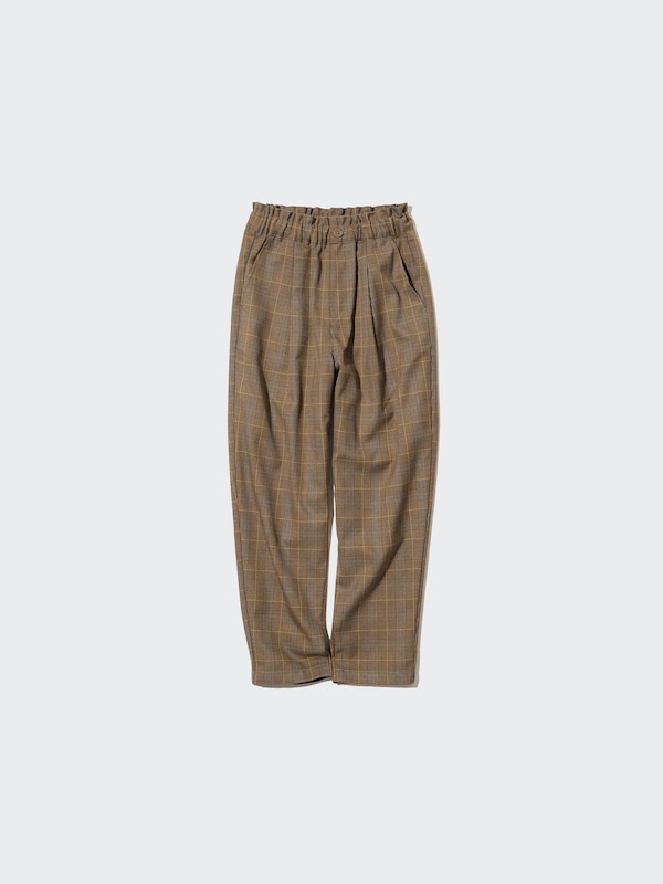 Tuck Wide Tapered Pants (Glen Plaid)