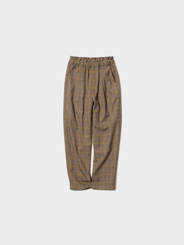 Tuck Wide Tapered Pants (Glen Plaid)