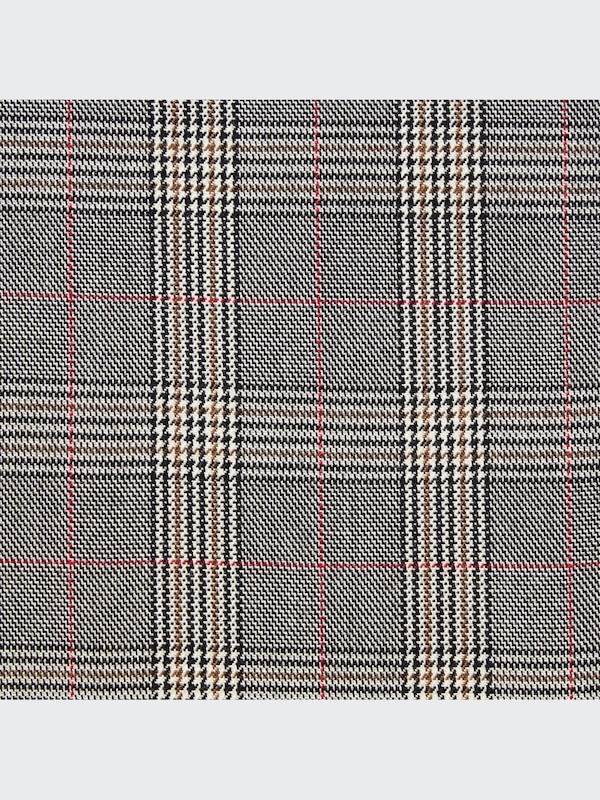 Tuck Wide Tapered Pants (Glen Plaid)
