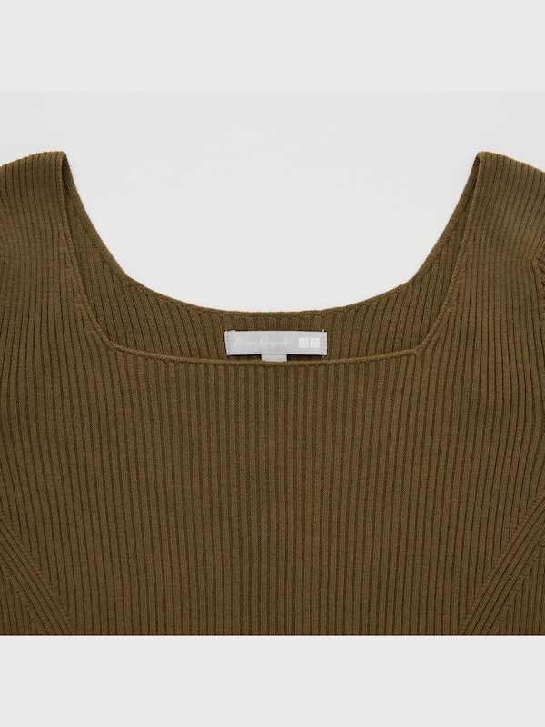 3D Knit Ribbed Square Neck Sweater (Mame Kurogouchi)