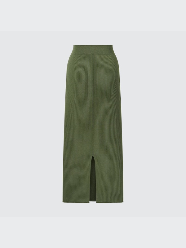 3D Knit Ribbed Long Skirt (Mame Kurogouchi)