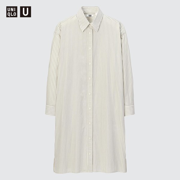U Striped LongSleeve Shirt Dress UNIQLO US