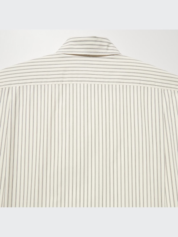 U Striped Long-Sleeve Shirt Dress