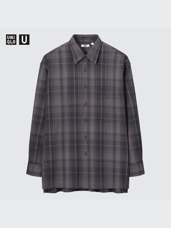 UNIQLO U FLANNEL OVERSIZED CHECKED SHIRT