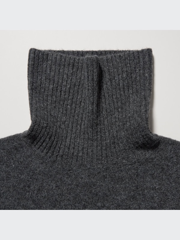 Souffle Yarn Turtleneck Long-Sleeve Dress