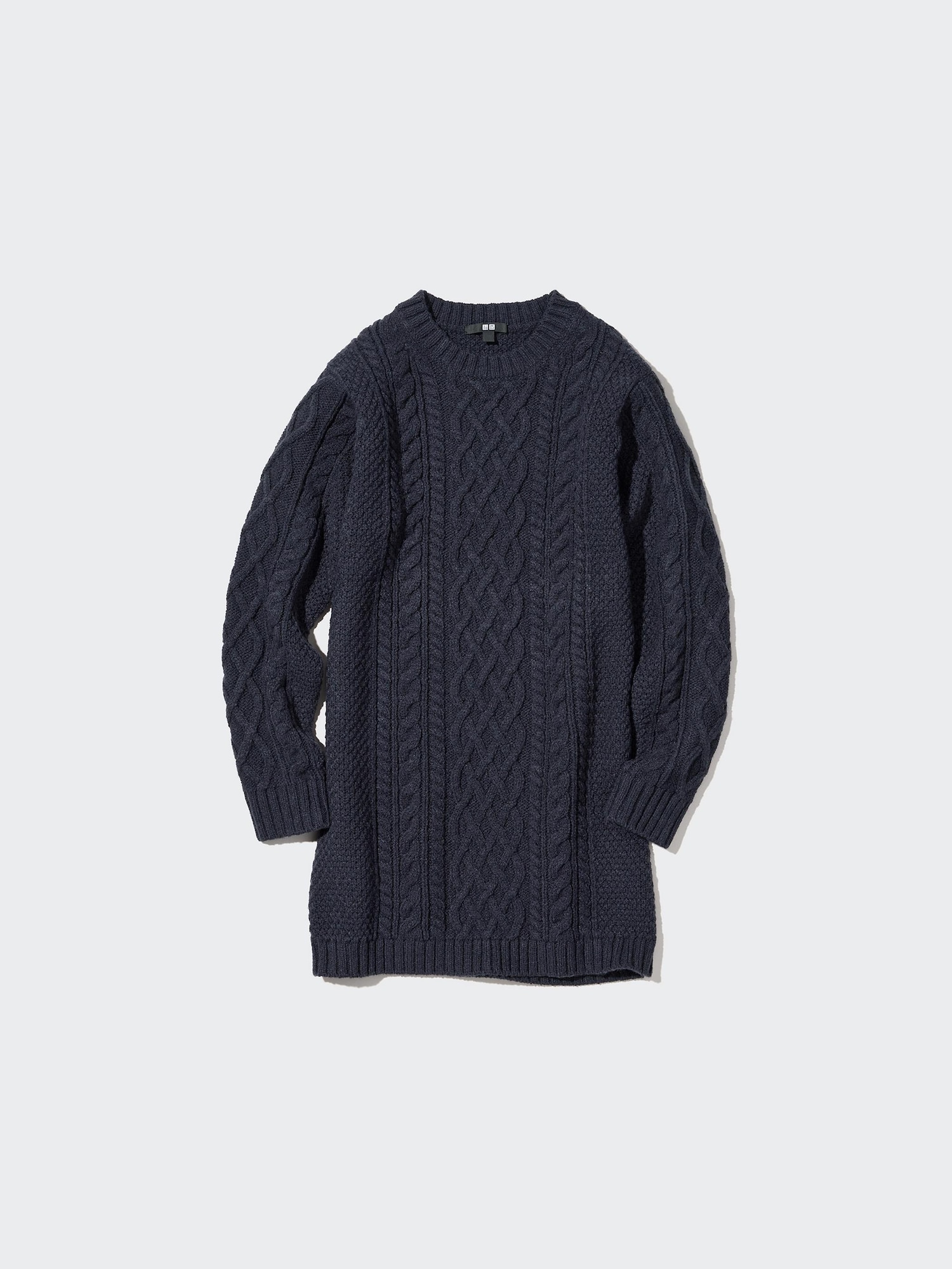 Cable Knit Crew Neck Long-Sleeve Mini Dress | UNIQLO US