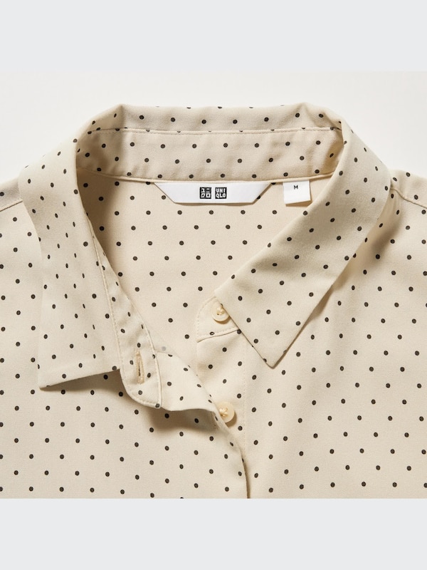 Rayon Printed Long-Sleeve Blouse