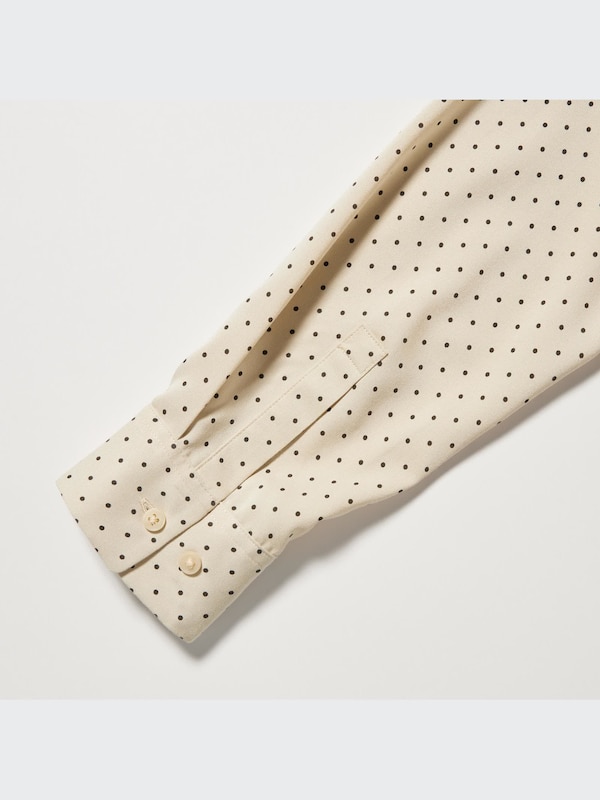 Rayon Printed Long-Sleeve Blouse