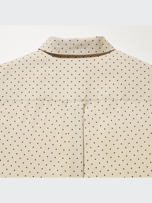 Rayon Printed Long-Sleeve Blouse