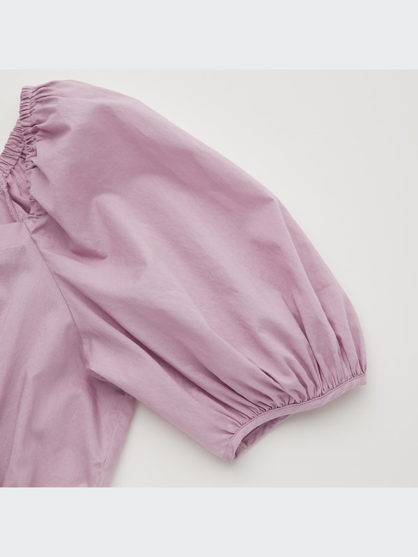 Puff-Sleeve Cropped Blouse