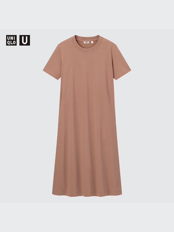 U AIRism Cotton Short-Sleeve Long Flare Dress