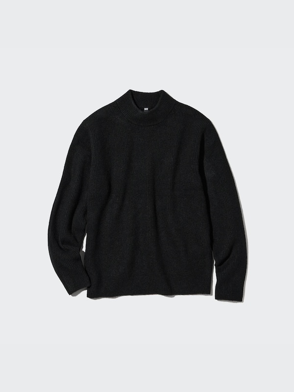 Souffle Yarn Mock Neck Long-Sleeve Sweater
