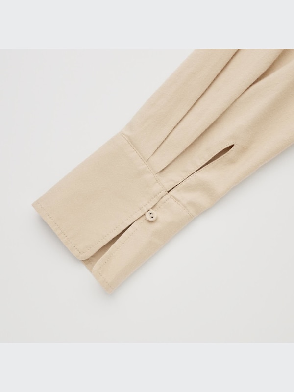 Flannel Skipper Collar Long-Sleeve Long Dress (Hana Tajima)