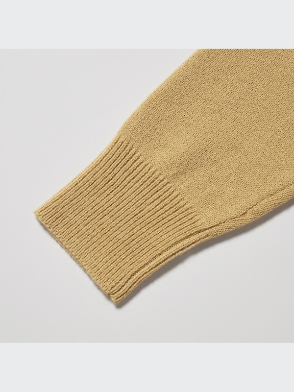U Crepe Wool V-Neck Long-Sleeve Cardigan