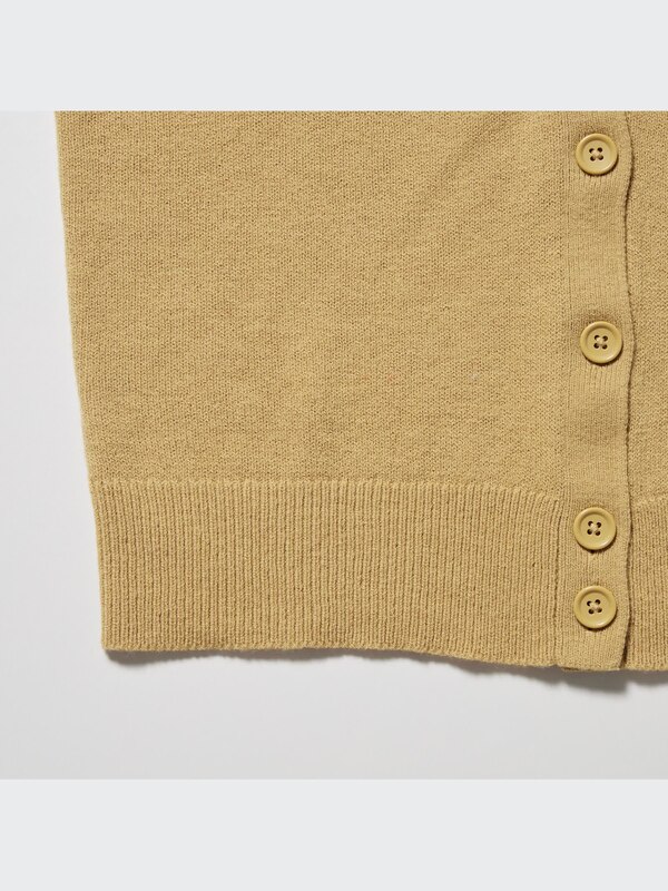 U Crepe Wool V-Neck Long-Sleeve Cardigan
