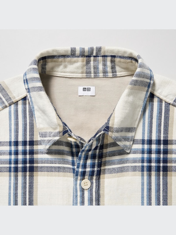 Slub Cotton Checked Long-Sleeve Shirt