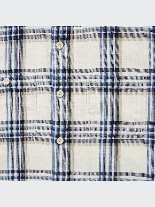 Slub Cotton Checked Long-Sleeve Shirt
