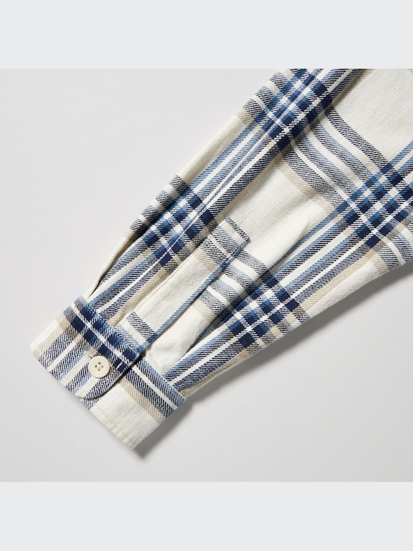 Slub Cotton Checked Long-Sleeve Shirt