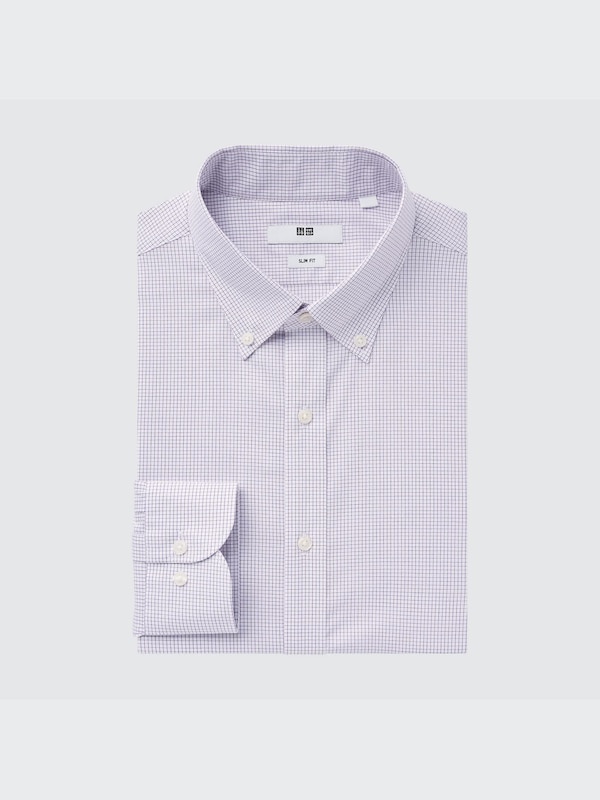 Easy Care Checked Stretch Slim-Fit Long-Sleeve Shirt