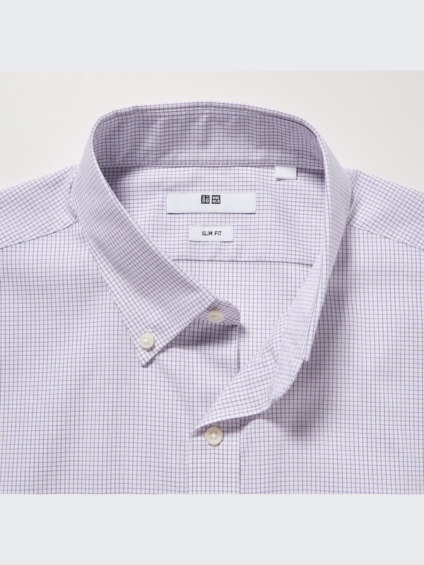 Easy Care Checked Stretch Slim-Fit Long-Sleeve Shirt