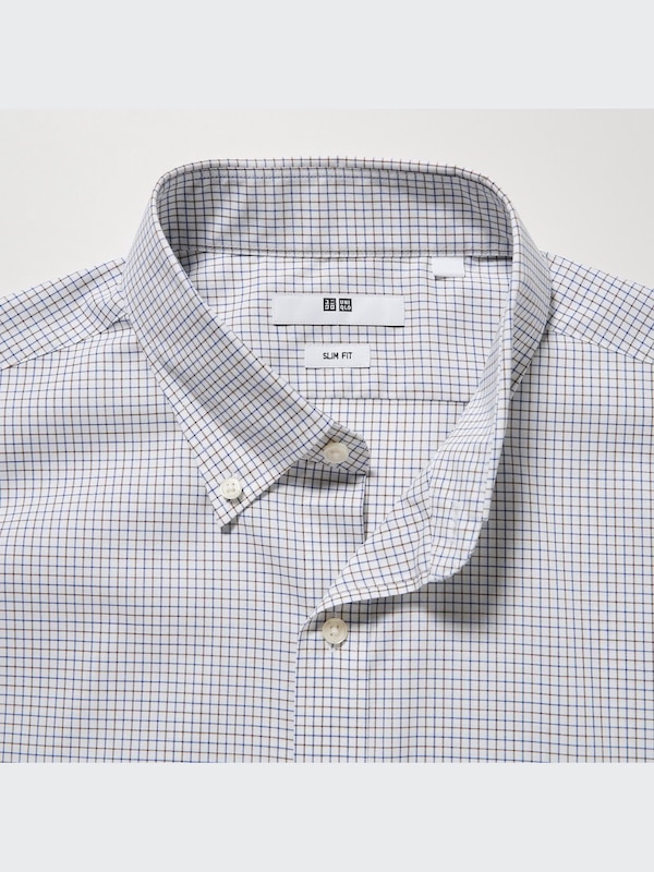 Easy Care Checked Stretch Slim-Fit Long-Sleeve Shirt