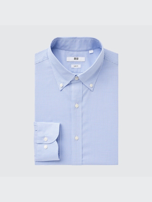 Easy Care Checked Stretch Slim-Fit Long-Sleeve Shirt