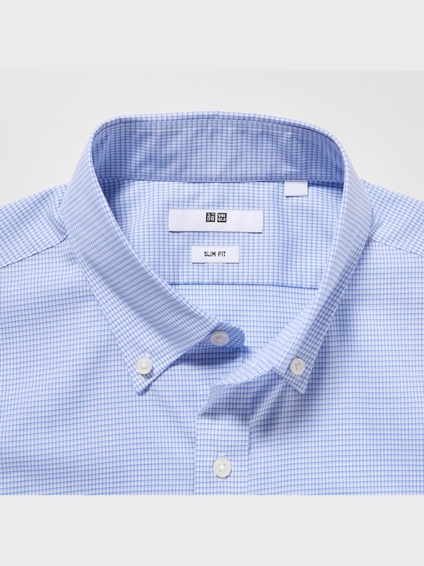 Easy Care Checked Stretch Slim-Fit Long-Sleeve Shirt